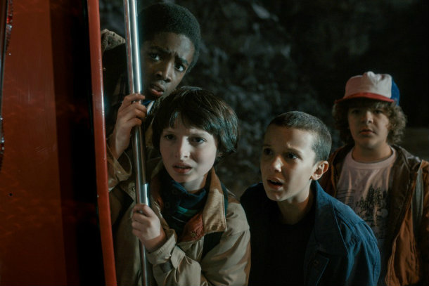 Stranger Things, Netflix, Duffer Brothers, Finn Wolfhard, Millie Bobby Brown, Gaten Matarazzo, Caleb McLaughlin