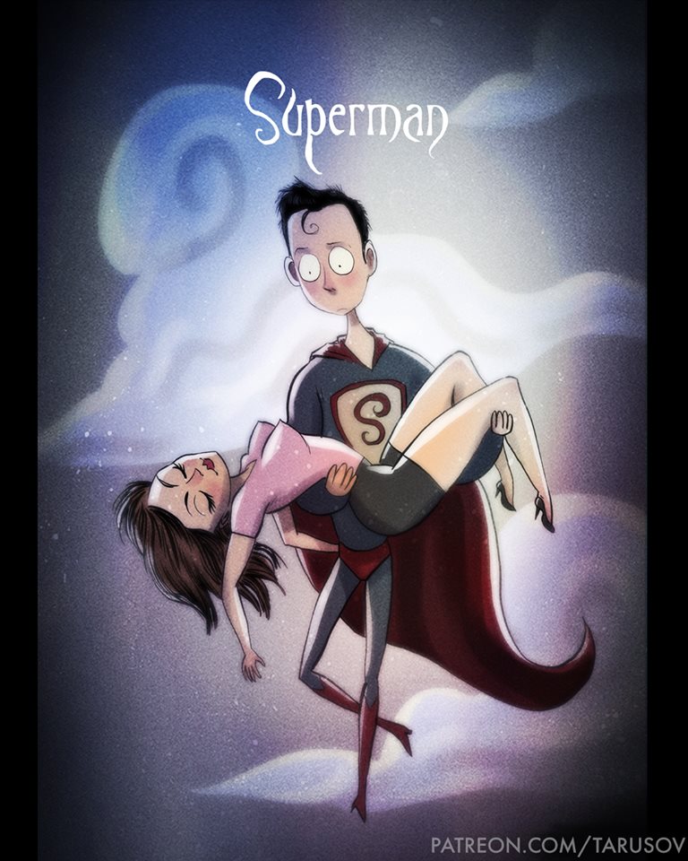 super-heróis por Tim Burton