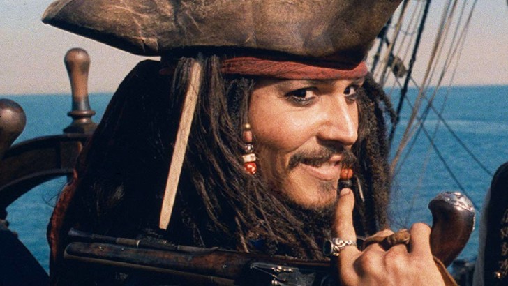 Johnny Depp em Os Piratas das Caraíbas