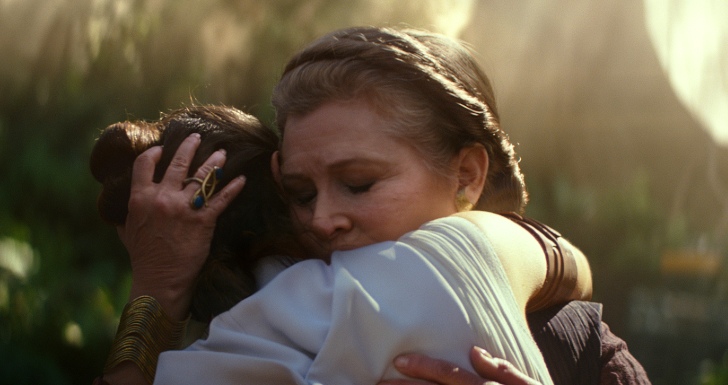 Carrie Fisher em "Star Wars: A Ascensão de Skywalker"
