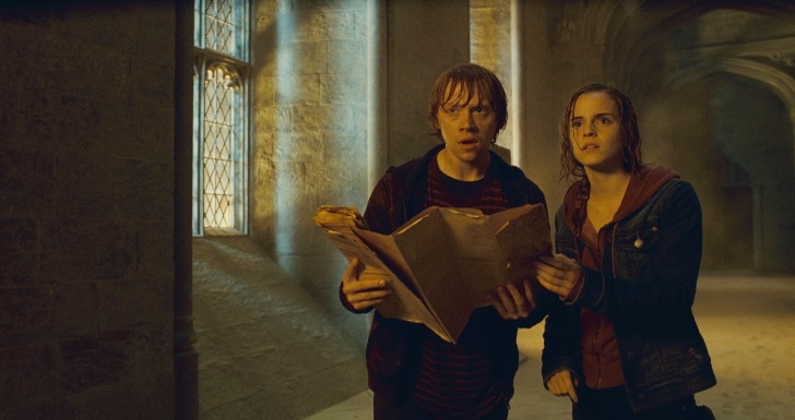 ron hermione harry potter marauders map