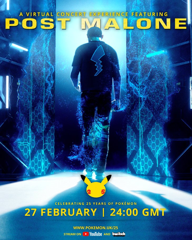 Post Malone Concert Poster Pokemon UK