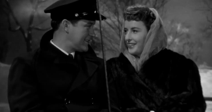 Barbara Stanwyck and Dennis Morgan in Christmas in Connecticut (1945)