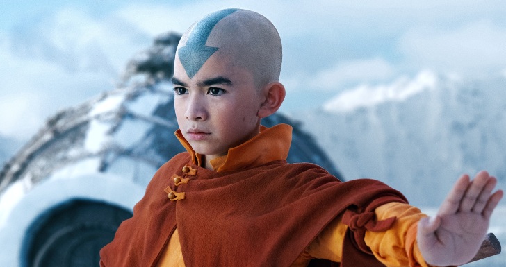 Avatar: The Last Airbender. Gordon Cormier as Aang in episode 101 of Avatar: The Last Airbender. Cr. Robert Falconer/Netflix © 2023