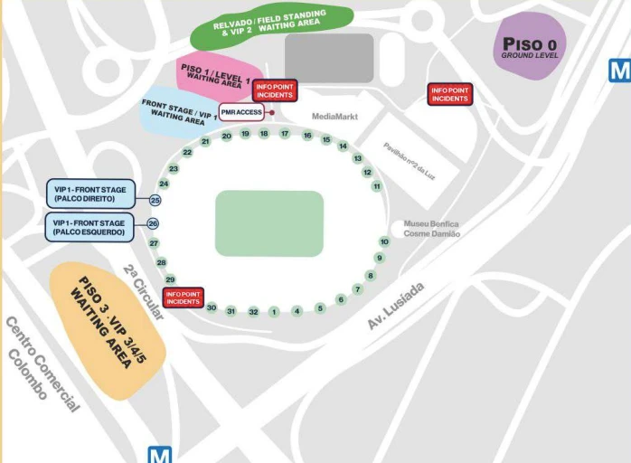 Mapa Taylor Swift Entradas Luz