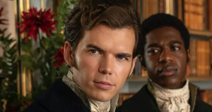 Luke Newton e Jorden Myrie em Bridgerton, da Netflix
