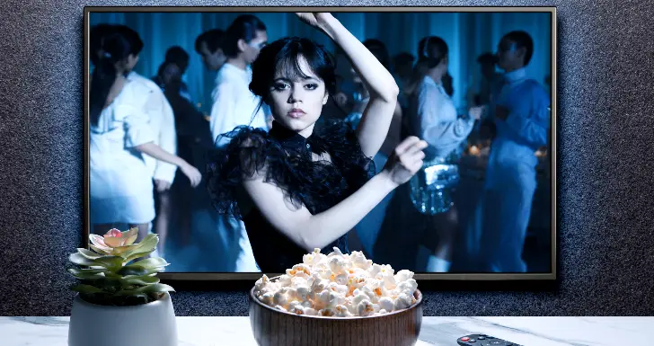 Wednesday, da netflix numa televisão (vpn)