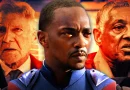 Anthony Mackie e Harrison Ford no filme Capitão América
