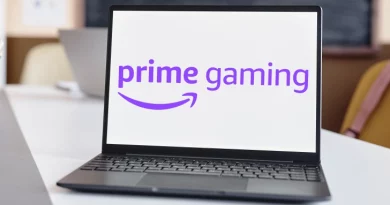 Laptop com logo da Prime Gaming da Amazon