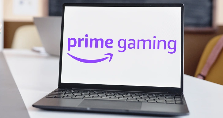 Laptop com logo da Prime Gaming da Amazon