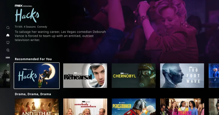 HBO Max Interface