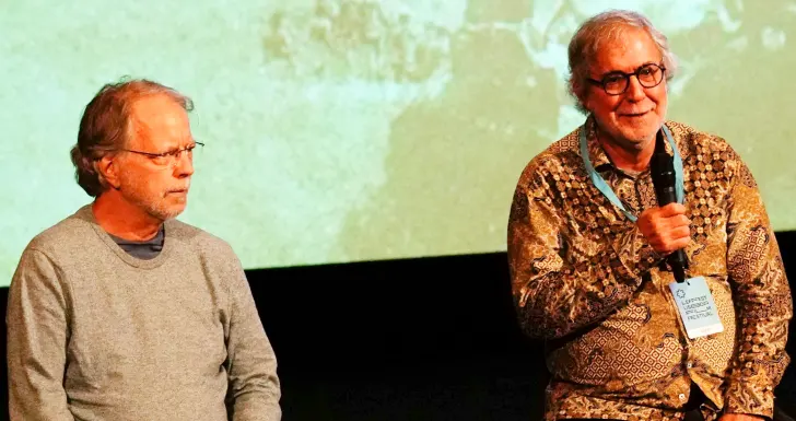 Sol de Carvalho e Mia Couto, os criadores de O Ancoradouro do Tempo