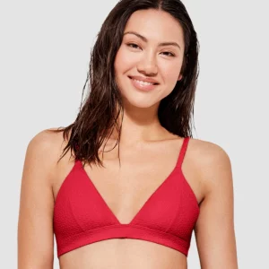 Top de biquini vermelho.