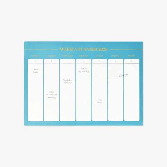 Planner semanal para as aulas