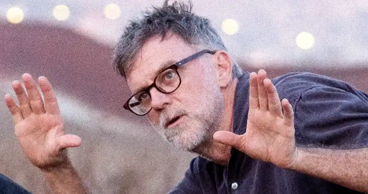 Paul Thomas Anderson na rodagem de "Batalha atrás de Batalha"