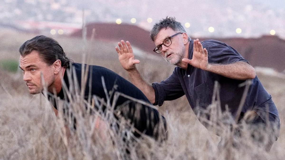 Paul Thomas Anderson na rodagem de "Batalha atrás de Batalha"