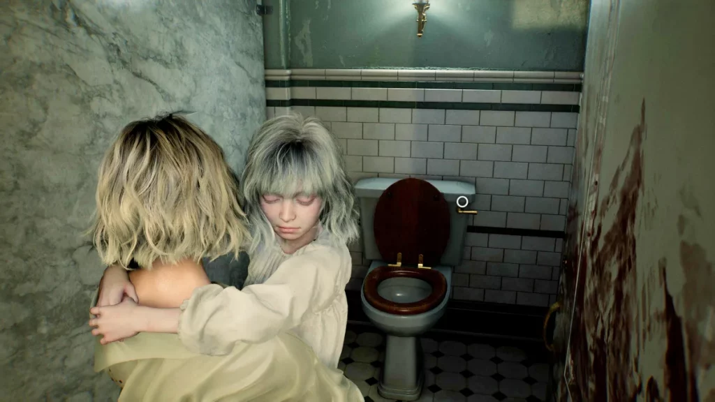 emily e grace na casa de banho de re9