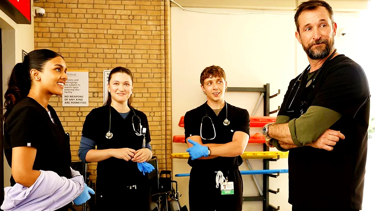 Noah Wyle, Shabana Azeez, Gerran Howell, and Isa Briones in The Pitt (2025)