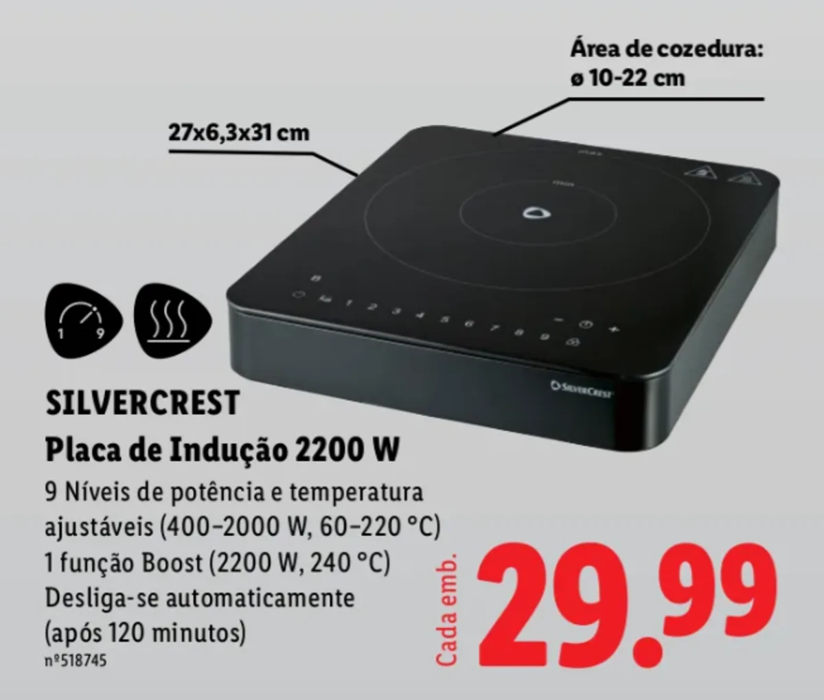 lidl placa de indução