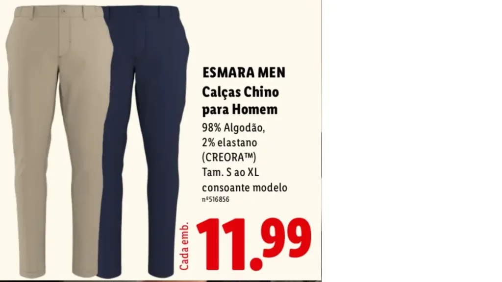calças chino lidl