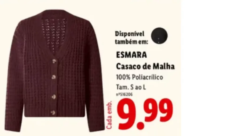 casaco malha lidl