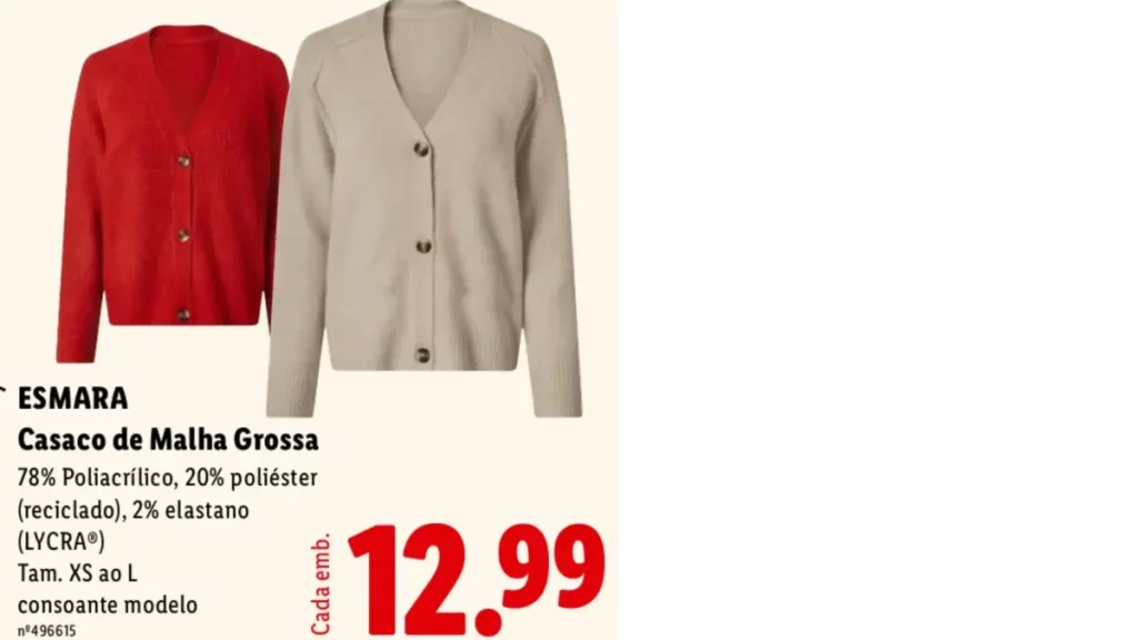 lidl casaco malha