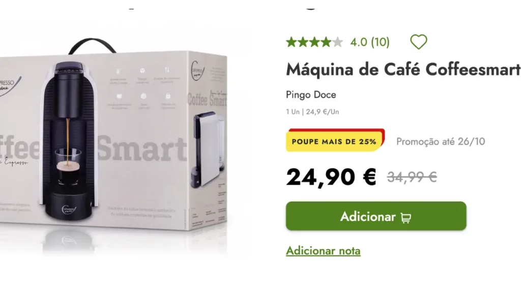 pingo doce máquina café
